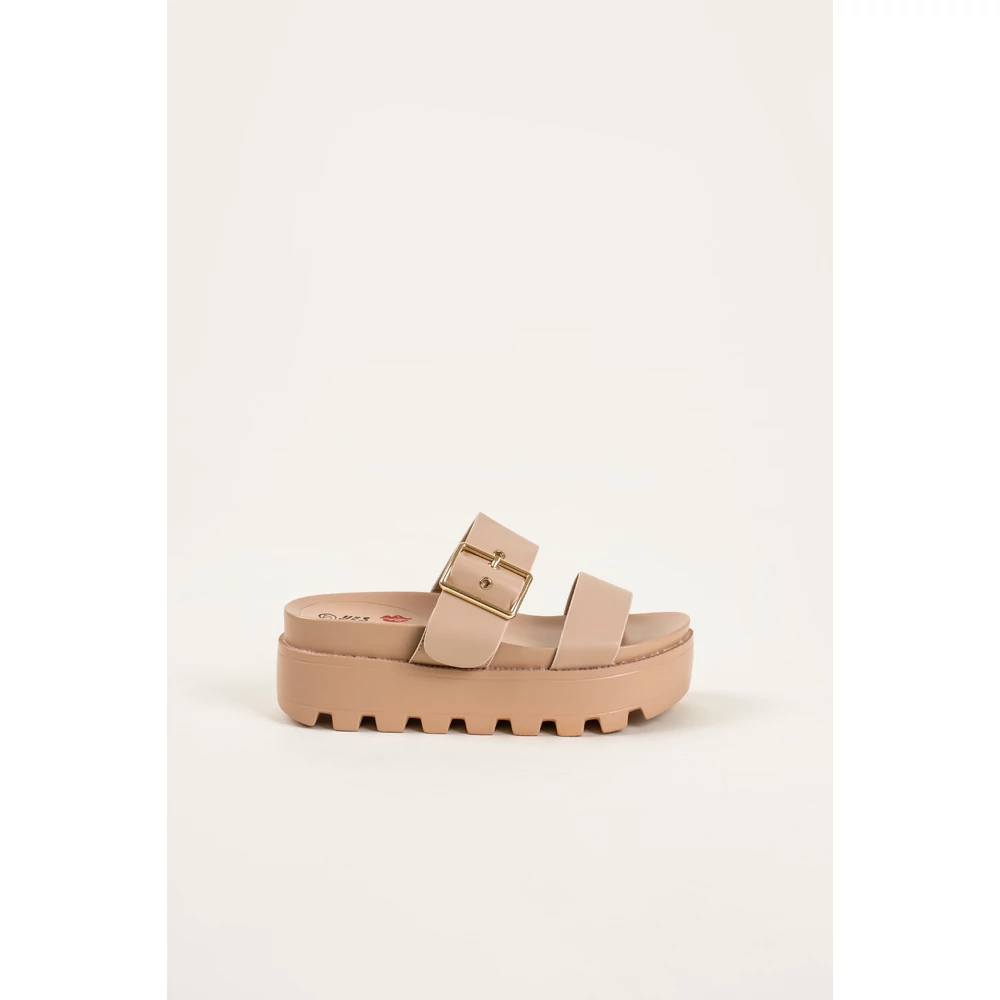 Nude Barna Gumis Platform Papucs Csat Díszítéssel