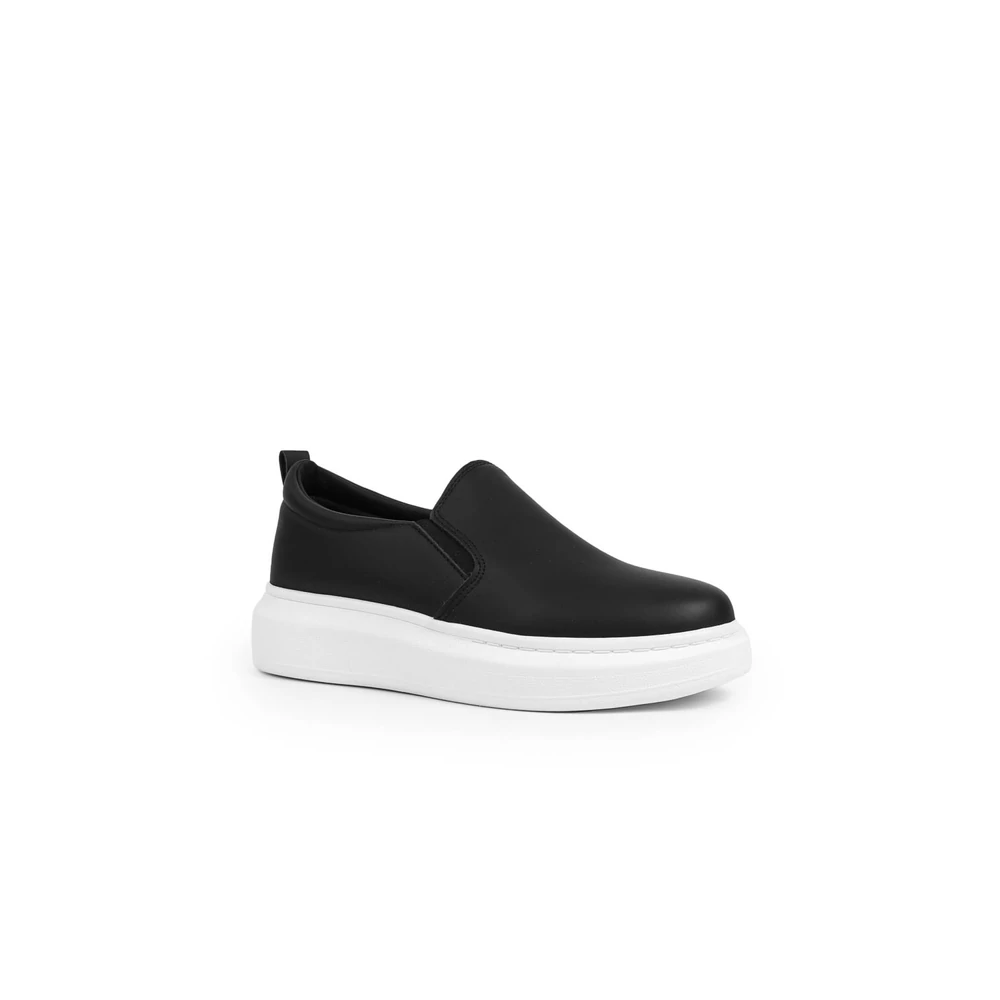 YESMILE Fekete-Fehér Női Műbőr Slip-on 