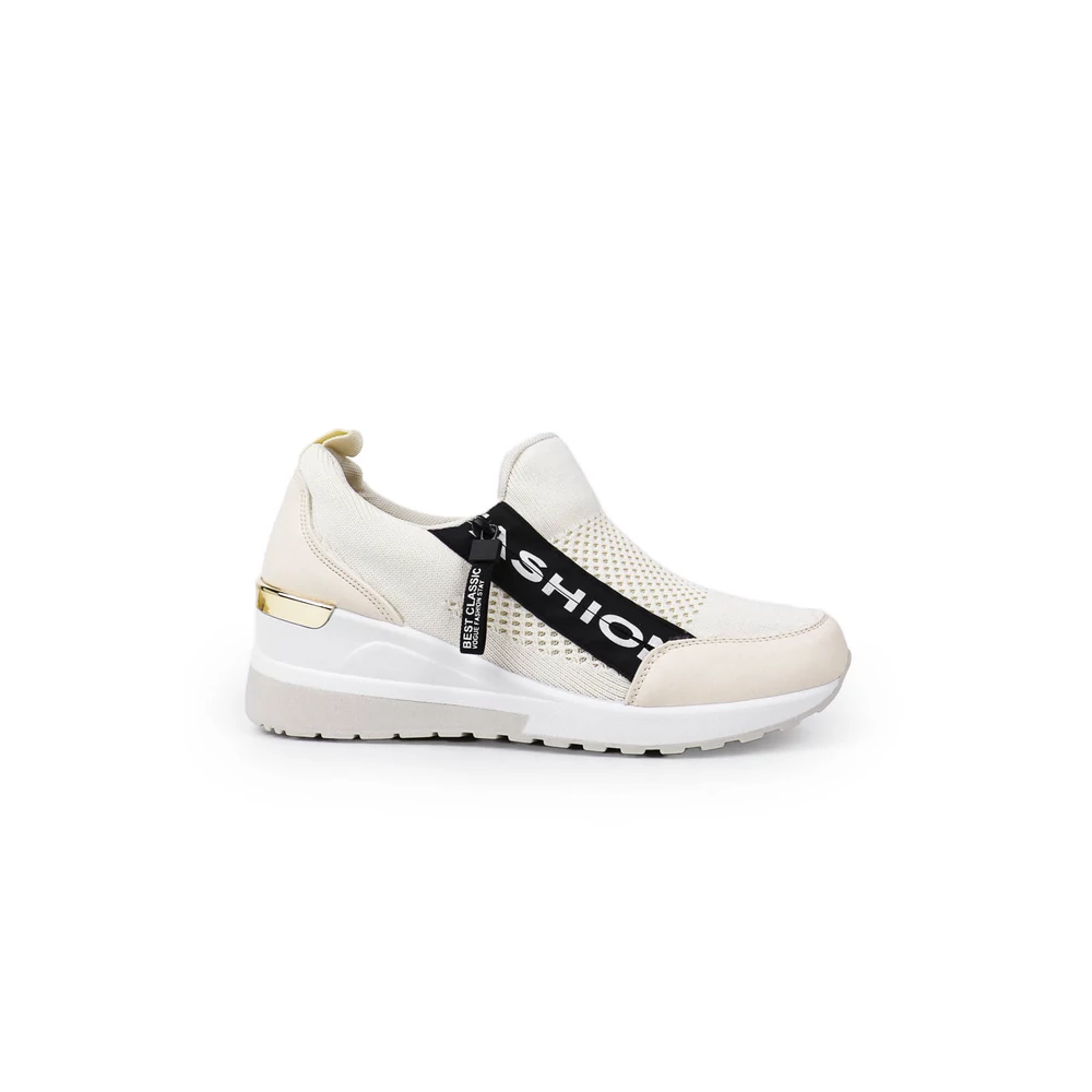 YESMILE Bézs Magastalpú Női Sneaker