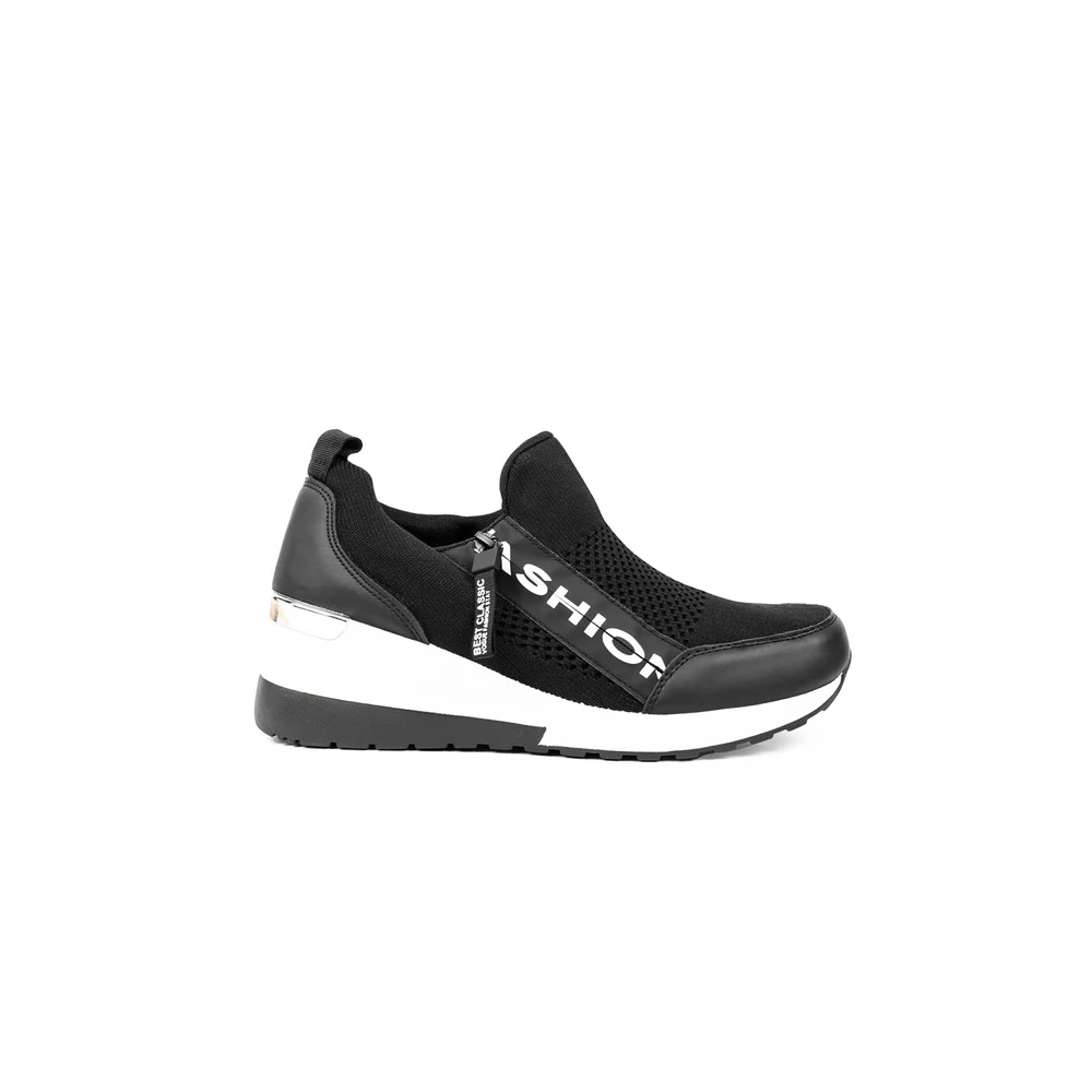 YESMILE Fekete Magastalpú Női Sneaker