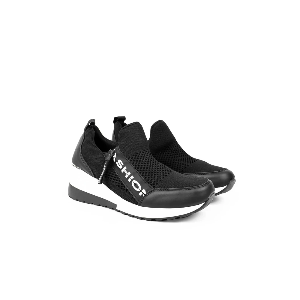 YESMILE Fekete Magastalpú Női Sneaker