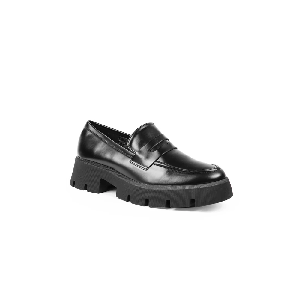 SEASTAR Fekete Műbőr Női Platform Loafer 