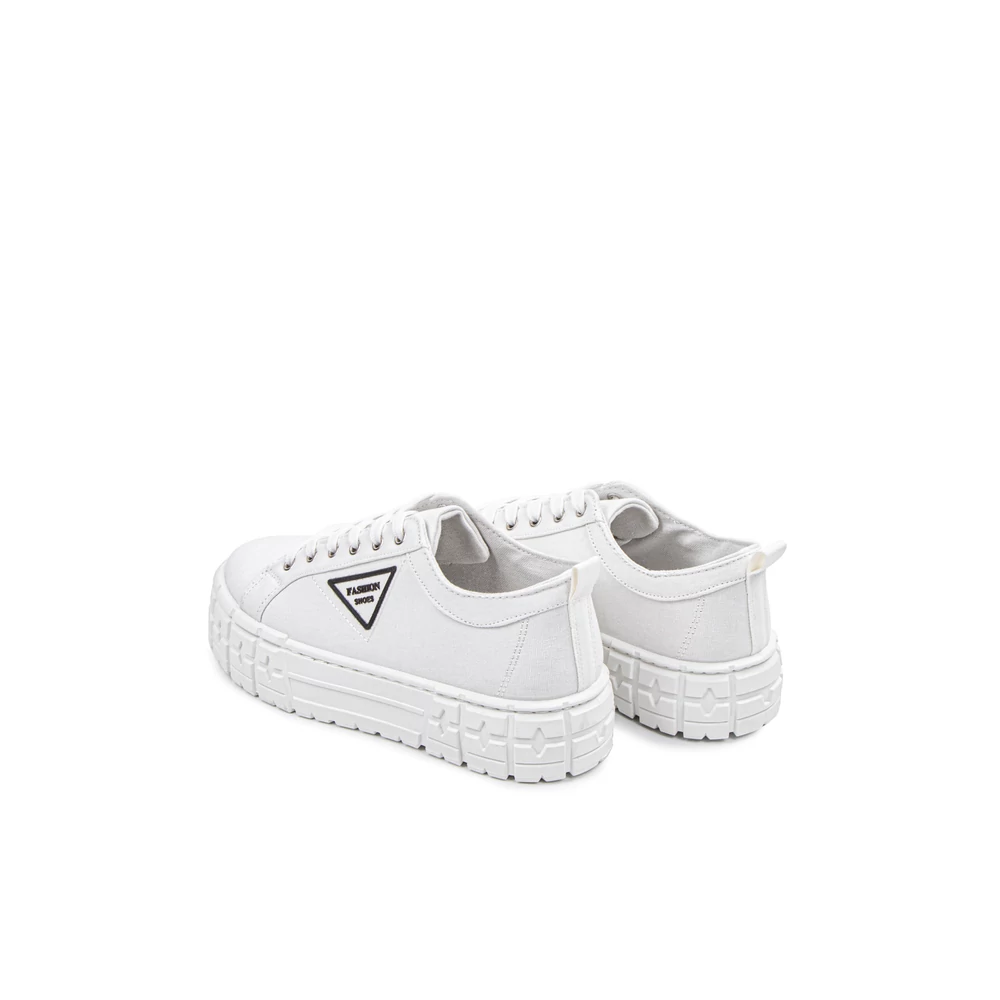 YESMILE Fehér Platformos Talpú Vászon Női Sneaker