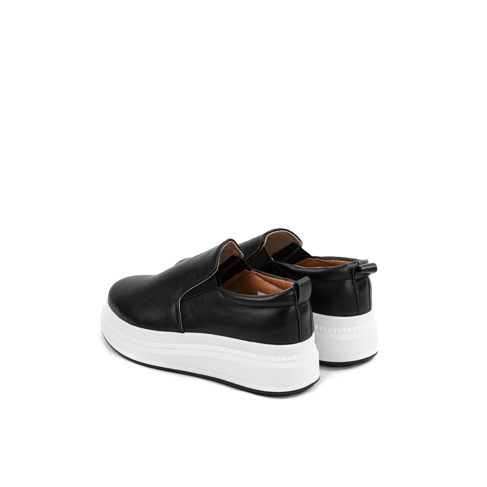 City Kiddy Fekete Női Műbőr Platform Talpú Slip-on 