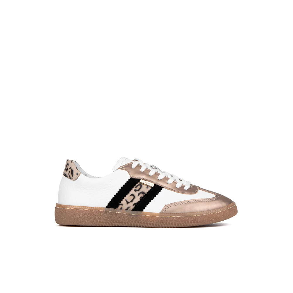 Carla Ricci Fehér-Bronz Színű Leopárd Mintás Női Sneaker