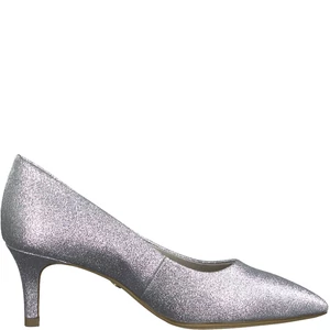TAMARIS Csillogó Ezüst Törpesarkú Alkalmi Cipő