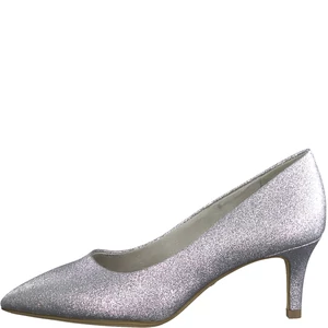 TAMARIS Csillogó Ezüst Törpesarkú Alkalmi Cipő