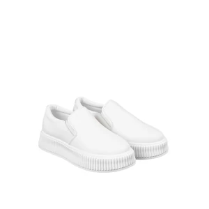 Platformos Fehér Műbőr Női Slip On