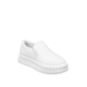 Platformos Fehér Műbőr Női Slip On