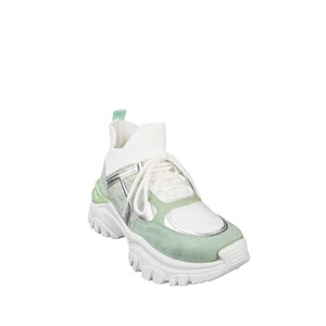 Menta Zöld Csillogós Gumírozott Anyagú Platformos Sneaker
