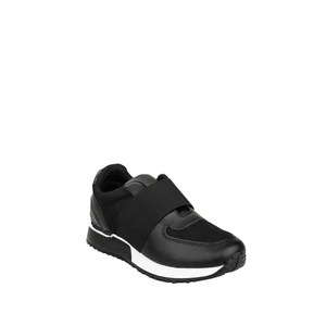 Fekete Műbőr Sneaker Pánttal Az Elején