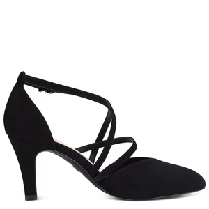 TAMARIS Fekete Művelúr Magassarkú Alkalmi Cipő