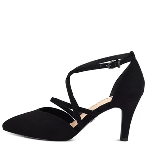 TAMARIS Fekete Művelúr Magassarkú Alkalmi Cipő