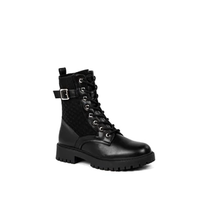 Weide Fekete Színű Műbőr Bakancs Szövet Szárrésszel Weide Fekete Színű Műbőr Bakancs Szövet Szárrésszel