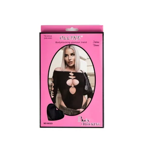 Ollike Fekete Gyöngyökkel Díszített Áttetsző Bodystocking 