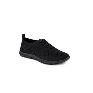 YESMILE Fekete Fűzős Zokniszerű Félcipő