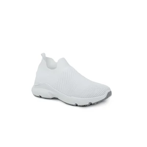 YESMILE Fehér Gumírozott Anyagú Zokniszerű Női Félcipő 