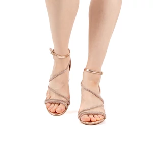 Weide Pezsgő Műbőr Blokksarkú Bokapántos Szandál 