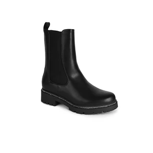 Bosido Fekete Műbőr Bokacsizma Kövekkel