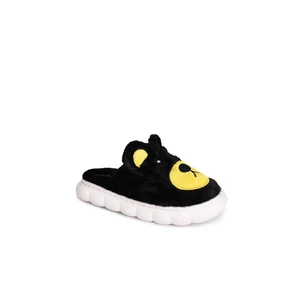 Fekete-Sárga Maci Formájú Plüss Papucs
