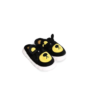 Fekete-Sárga Maci Formájú Plüss Papucs