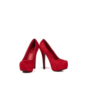 Piros Művelúr Platformos Magassarkú