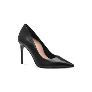 Tamaris Női Fekete Műbőr Hüllőbőr Mintás Magassarkú