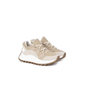 Bézs Fűzős Női Sneaker