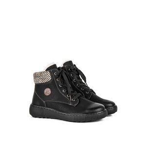 Weide Fekete Műbőr Bélelt Bokacsizma