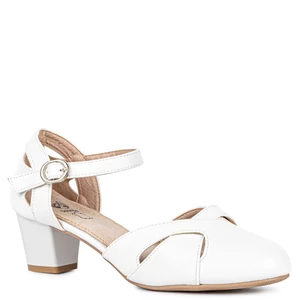 Fehér Alkalmi Magassarkú Bőr Talpbetéttel