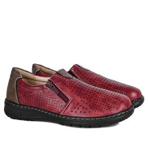 Bordó Női Komfort Félcipő