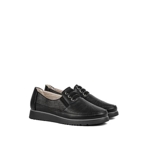 Weide Fekete Női Slip-on Bőr Talpbetéttel