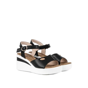 City Kiddy Fekete-Fehér Platformos Szandál