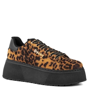 Leopárd Mintás Platformos Művelúr Sneaker