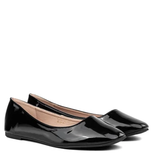 Elegáns Női Fekete Lakkozott Ballerina Cipő