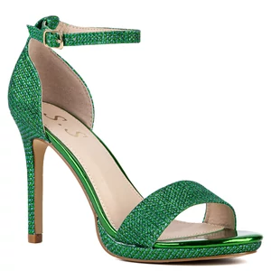 Zöld Csillogó Magassarkú Szandál
