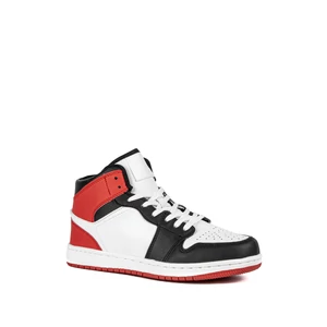 Fekete-Fehér-Piros Magasszárú Női Sneaker