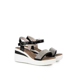 City Kiddy Fekete Platformos Strasszköves Szandál