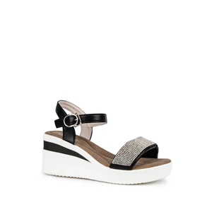 City Kiddy Fekete Platformos Strasszköves Szandál