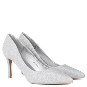 Ezüst Színű Csillámos Magassarkú 