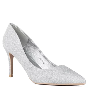 Ezüst Színű Csillámos Magassarkú 