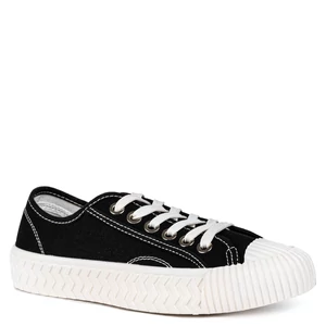 Fekete Magastalpú Vászon Női Tornacipő Fekete Magastalpú Vászon Női Tornacipő