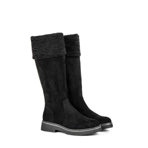 Bosido Fekete Művelúr Bélelt Csizma