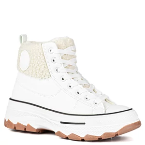 Fehér Bélelt Platformos Tornacipő Fehér Bélelt Platformos Tornacipő