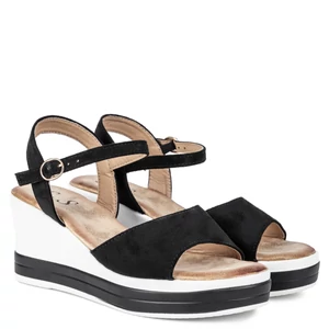 Fekete-Fehér Platformos Szandál