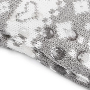 Piros-Fehér Téli Mintás Bélelt Hosszú Szárú Zokni