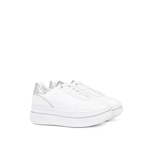 Fehér-Ezüst Platformos Női Sportcipő