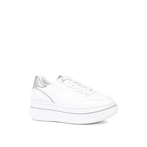 Fehér-Ezüst Platformos Női Sportcipő