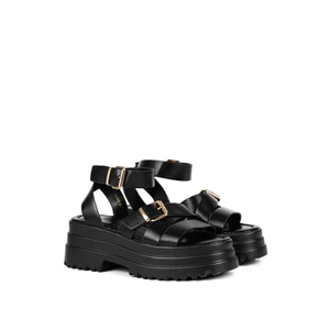 Next Step Fekete Platformos Szandál
