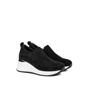 Yolera Fekete-Fehér Magasított Sarkú Női Sneaker